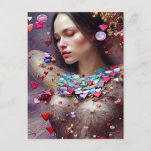 Postal Una mujer en San Valentín Garland AI genera arte