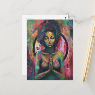 Postal Una mujer hermosa rezando