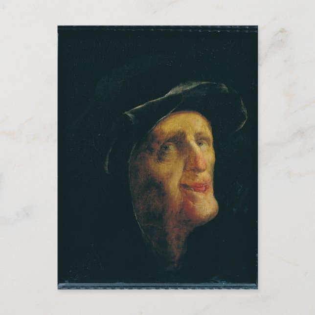 Postal Una mujer riendo (Anverso)