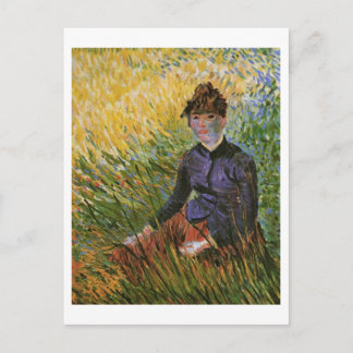 Postal Una mujer sentada en el Bella Artes de la Grass Va