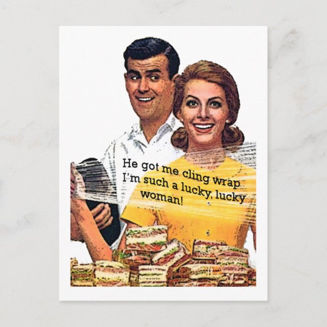 Postal "Una mujer tan afortunada" (Anverso)