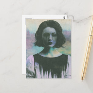 Postal Una mujer triste
