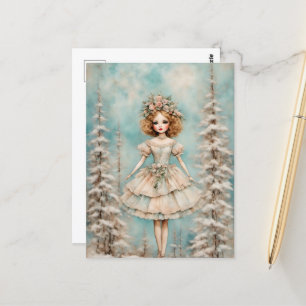 Postal Una muñeca en el bosque