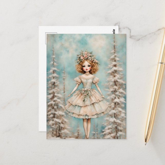 Postal Una muñeca en el bosque (Anverso/Reverso In Situ)