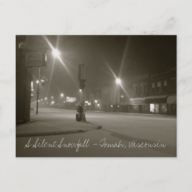 Postal Una nevada silenciosa - Tomah, Wisconsin (Anverso)