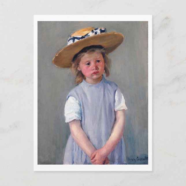 Postal Una niña en un Gorra de paja, Mary Cassatt (Anverso)