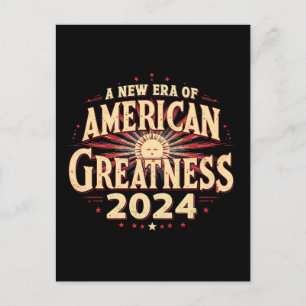 Postal Una Nueva Era de Grandeza Americana 2024 Trump Gan