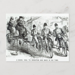 Postal Una nueva forma de viajar a Brighton, 1864