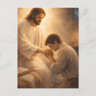 Postal Una oración de rodillas con Jesús