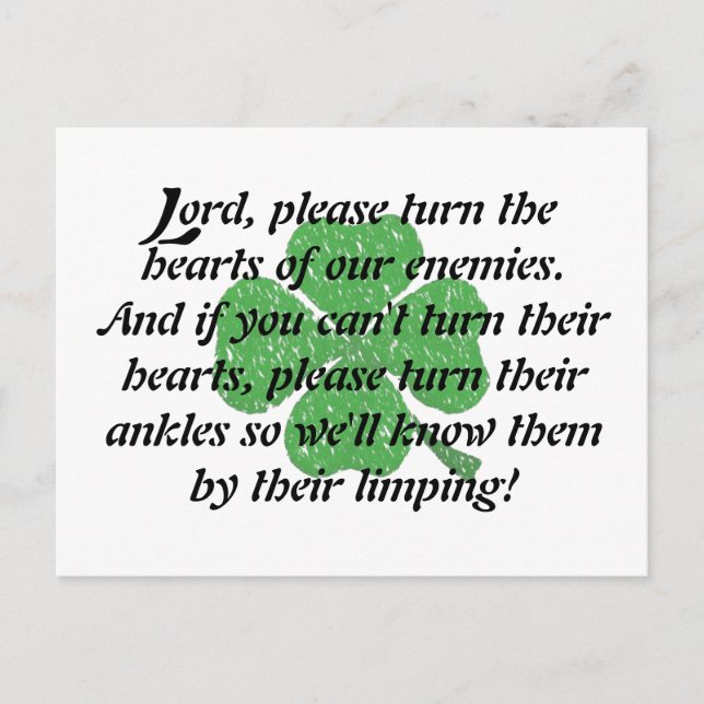 Postal Una oración irlandesa (Anverso)