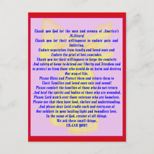 Postal Una Oración Para Nuestros Soldados
