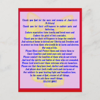 Postal Una Oración Para Nuestros Soldados