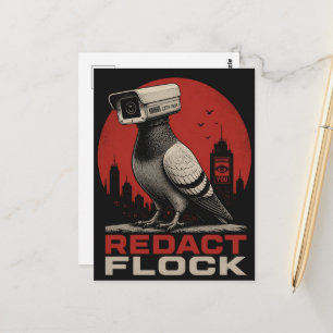 Postal Una paloma de cámara de vigilancia surrealista red