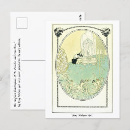 Postal Una pareja de renacidos y divertidas faunes bailan