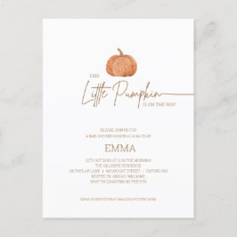 Postal Una pequeña fiesta de bebé de calabaza de otoño ne