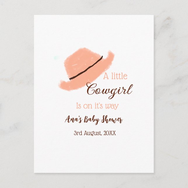 Postal Una pequeña vaquera está en camino a la ducha nara (Anverso)