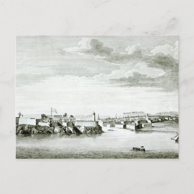 Postal Una perspectiva del Castillo Moro y la ciudad de (Anverso)