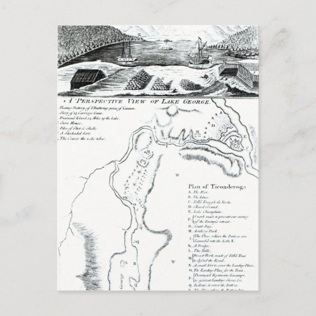 Postal Una perspectiva del lago George (Anverso)