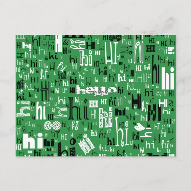 Postal Una pieza de saludo simple Deux - Verde (Anverso)