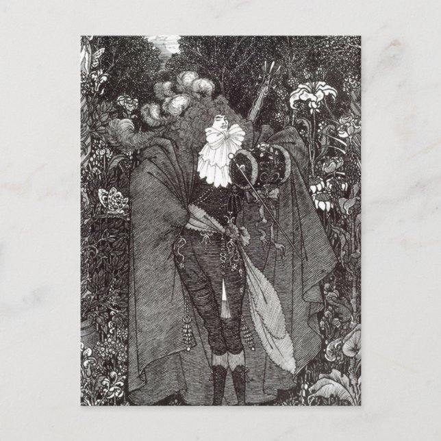 Postal Una pieza nocturna de Aubrey Beardsley Postcard (Anverso)