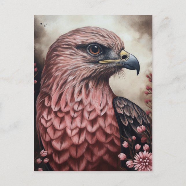 Postal Una pintura de un halcón (Anverso)