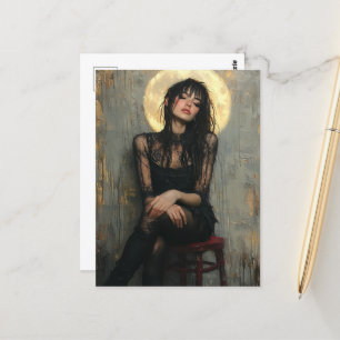 Postal Una pintura de una mujer hermosa