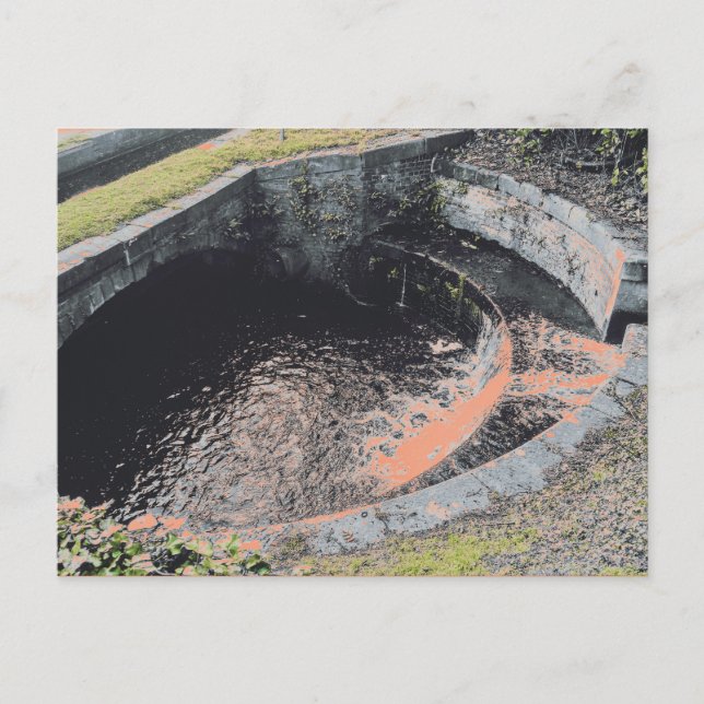 Postal Una piscina Naranja en Welshpool (Anverso)