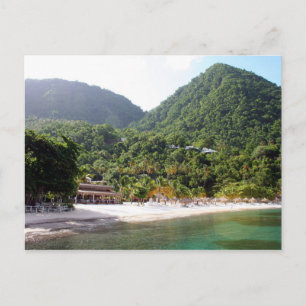 Postal Una playa de arena en la isla de Santa Lucía