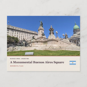 Postal Una Plaza Monumental de Buenos Aires