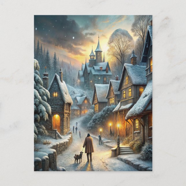 Postal Una preciosa escena de invierno (Anverso)