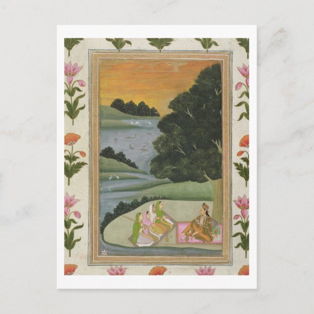 Postal Una princesa escuchando a mujeres músicas por un r (Anverso)