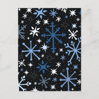 Postal Una ráfaga caprichosa de copos de nieve azules sob