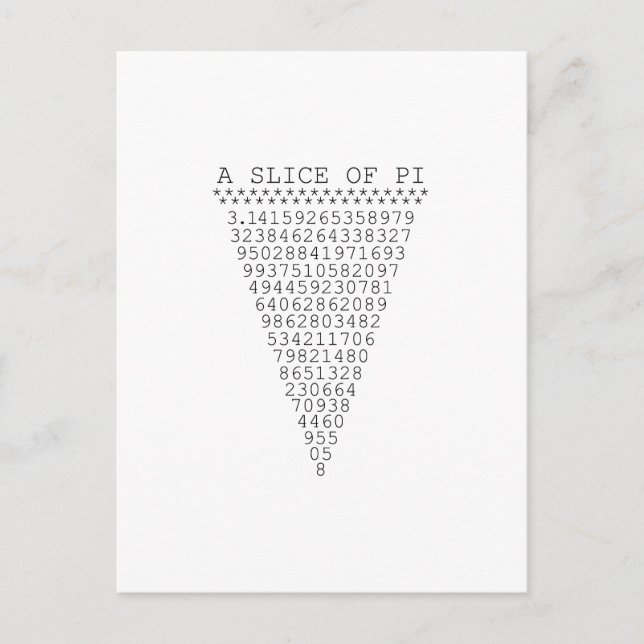 Postal Una rebanada de números de pagina (Anverso)