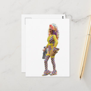 Postal Una Reina del Drag Coloreada Hermosa