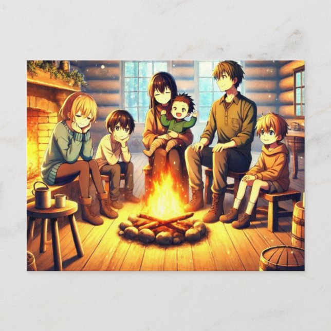 Postal Una reunión familiar (Anverso)