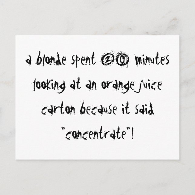 Postal Una rubia se concentra (Anverso)