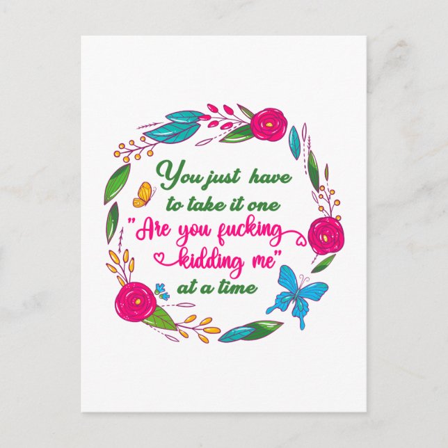 Postal Una sabia mujer dijo una vez que estoy fuera de aq (Anverso)