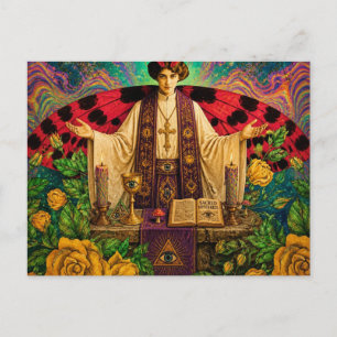 Postal Una sacerdotisa psicodélica
