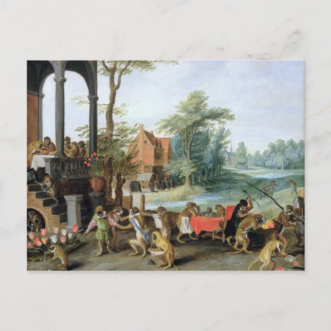 Postal Una sátira de la insensatez de la tulipanomanía (Anverso)