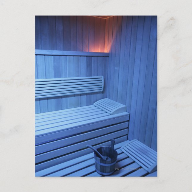 Postal Una sauna en la luz azul, Suecia (Anverso)