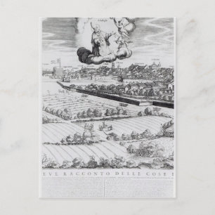 Postal Una sección de un mapa de Milán, 1640