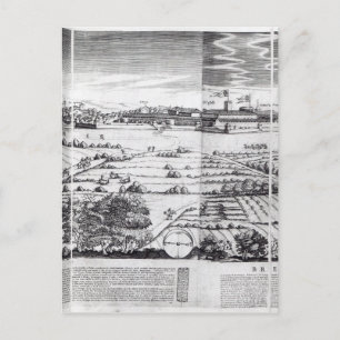 Postal Una sección de un mapa de Milán, 1640