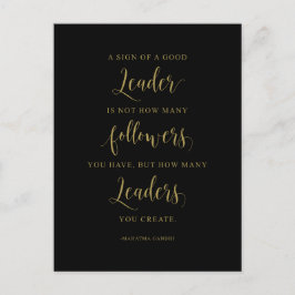 Postal Una señal de un buen líder, cita de Mahatma Gandhi