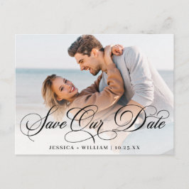 Postal Una simple boda elegante salva la foto de la fecha
