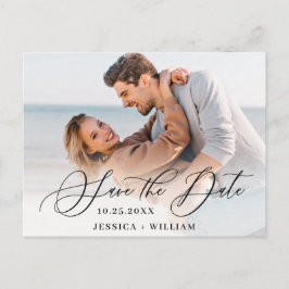 Postal Una simple boda elegante salva la foto de la fecha