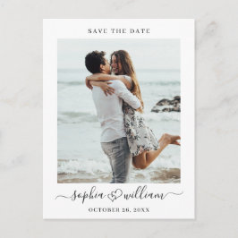 Postal Una simple boda elegante salva la foto de la fecha