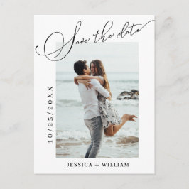 Postal Una simple boda elegante salva la foto de la fecha