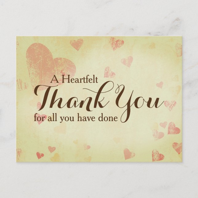 Postal Una Sincera Gracias Postcard, Personalizable (Anverso)