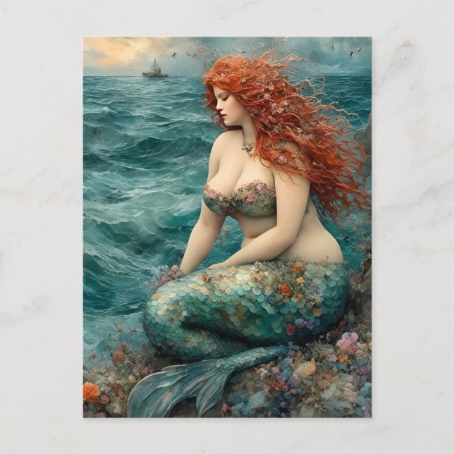 Postal Una sirena espléndida (Anverso)