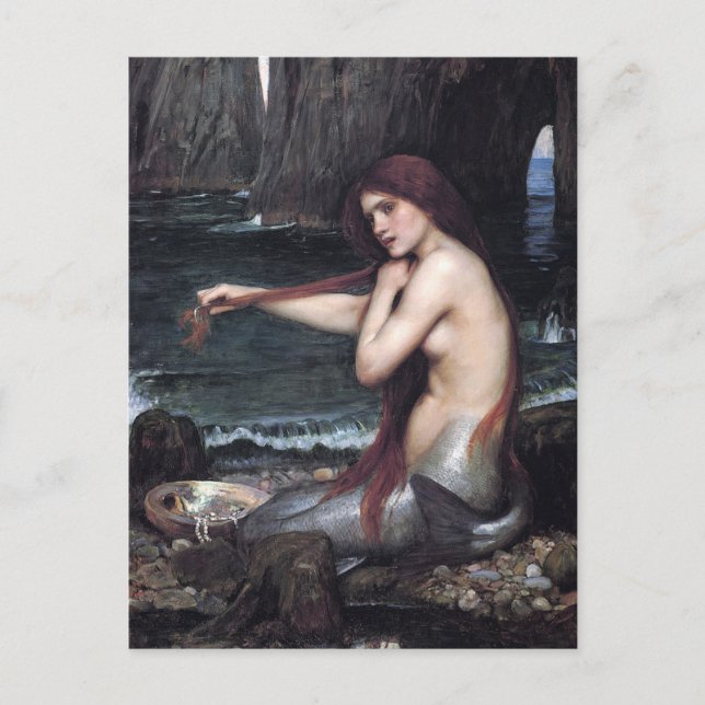 Postal Una Sirena John William Waterhouse Mithological (Anverso)